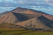 Spanien,Kanarische Inseln,Insel Lanzarote,gesehen auf Fémes und seine Vulkane