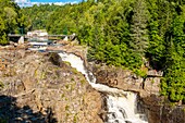 Canada, Quebec province, Beaupre, Sainte Anne Canyon dug by the Saint Anne du Nord River, and with a 74m high waterfall