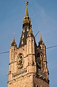 Belgium, East Flanders, Ghent, Belfry of Ghent and its dragon on the top inscribed on UNESCO World Heritage List, and its dragon at the top