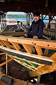 Chile, Los Lagos region, Chiloé Island, Castro distict, Nercon, shipyard, the boat builder George Pacheco