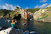 Italien,Ligurien,Provinz La Spezia,Nationalpark Cinque Terre,von der UNESCO zum Weltkulturerbe erklärt,Dorf Riomaggiore