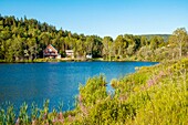 Canada, Quebec province, Charlevoix CoaSaint Lake and House