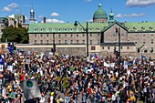 Kanada,Provinz Quebec,Montreal,der Marsch für das Klima,Durchgang der Prozession vor den Gebäuden des Hôtel-Dieu