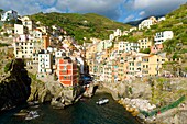 Italien,Ligurien,Provinz La Spezia,Nationalpark Cinque Terre,von der UNESCO zum Weltkulturerbe erklärt,das Dorf Riomaggiore