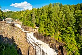 Canada, Quebec province, Beaupre, Sainte Anne Canyon dug by the Saint Anne du Nord River, and with a 74m high waterfall