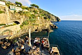 Italy, Liguria, La Spezia province, Cinque Terre National Park, listed as World Heritage by UNESCO, Riomaggiore village, A pie de Ma bar