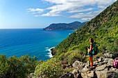 Italien,Ligurien,Provinz La Spezia,Nationalpark Cinque Terre,von der UNESCO zum Weltkulturerbe erklärt,Azuverde oder Fußgängerküstenweg zwischen Corniglia und Monterosso Al Mare