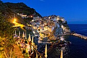 Italien,Ligurien,Provinz La Spezia,Nationalpark Cinque Terre,von der UNESCO zum Weltkulturerbe erklärt,Dorf Manarola,Restaurant-Bar Nessun Dorma