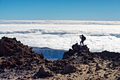 Spanien,Kanarische Inseln,Insel Teneriffa,Parque Nacional del Teide (Teide-Nationalpark),von der UNESCO zum Weltkulturerbe erklärt,der Gipfel des Vulkans Teide