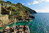 Italien,Ligurien,Provinz La Spezia,Nationalpark Cinque Terre,von der UNESCO zum Weltkulturerbe erklärt,Dorf Riomaggiore,Bar A pie de Ma