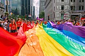 Kanada,Provinz Quebec,Montreal,Montreal Pride Festival,Abschlussparade,LGBTQIA+ Gemeinschaft ((lesbisch,schwul,bisexuell,trans,queer,intersexuell,asexuell))