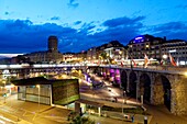 Schweiz,Kanton Waadt,Lausanne,Stadtzentrum,Grand Gateway Bridge und Europe Plaza