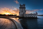 Portugal,Lissabon,Turm von Belem am Fluss Tejo