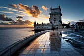 Portugal,Lissabon,Turm von Belem am Tejo-Fluss