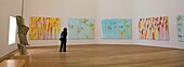 Germany, Bavaria, Munich, Brandhorst Museum by the architect firm Sauerbruch-Hutton is exposing Contemporary Art, Cy Twombly work