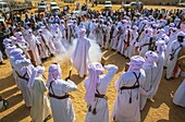 Algeria, Tamanrasset, Sahara, the baroud also called the dance with rifles