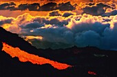 France, Reunion Island, Piton Volcano of la Fournaise erupting