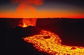 France, Reunion Island, Piton Volcano of la Fournaise erupting