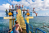 Ireland, County Galway, the diving board in Salthill