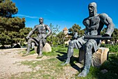 Georgia, Shida Kartli region, Gori, birthplace of the Soviet leader Joseph Stalin, Memorial of Georgian Warrior Heroes at the foot of Goristsikhe fortress