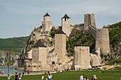 Serbia, Brani&#x10d;evo, Golubac, the fortress of Golubac dates from the 14th century is located on the banks of the Danube