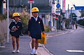 Japan, Kyushu, Kagoshima, Security and evacuation measure in Kagoshima schools at the foot of Sakurajima