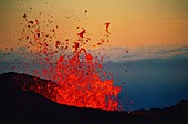 France, Reunion Island, Piton Volcano of la Fournaise erupting