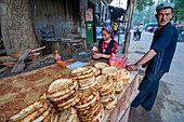 China,Autonome Region Xinjiang,Hotan,Basar,Markt,Bäckerei