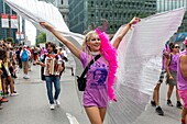 Kanada,Provinz Quebec,Montreal,Montreal Pride Festival,Abschlussparade,LGBTQIA+ Gemeinschaft ((lesbisch,schwul,bisexuell,trans,queer,intersexuell,asexuell))