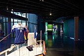 Switzerland, Canton of Vaud, Lausanne, Ouchy district, Olympic museum in Lausanne, volleyball equipment of Laurent Tillie and water polo swimsuit of Patrice Tillie, Barcelona 1992