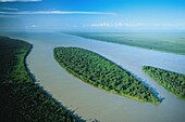 France, French Guiana, mouth of the Oyapok River (aerial view)