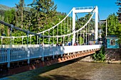 Georgia, Samtskhe-Javakheti region, Borjomi resort town, bridge over Kura river