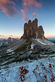 Italien,Trentino-Südtirol,Dolomitenmassiv,das von der UNESCO zum Welterbe erklärt wurde,Drei Zinnen von Lavaredo