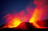 France, Reunion Island, Piton Volcano of la Fournaise erupting