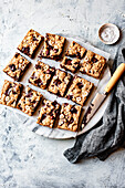 Hazelnut Blondies (chocolate chip biscuit bar)