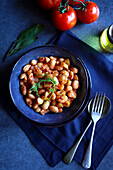 Ikarian style bean and fennel longevity stew, close up.