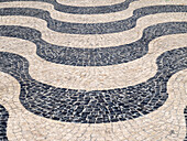 Portugal, Lisbon. Portuguese mosaic pavement in Rossio Square.