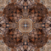 Blaues und braunes Kaleidoskop abstrakt