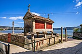 Horreos (granary), Combarro, Galicia, Spain, Europe