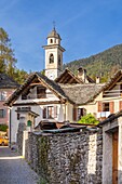 Among the landscapes of the painter Carlo Fornara, path., Prestinone, Valle Vigezzo, Val d'Ossola, Verbania, Piedmont, Italy, Europe