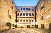 Courtyard, Palazzo Gallone, Tricase, Lecce, Salento, Apulia, Italy, Europe