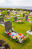 View of the cemetery in Tristan da Cunha, the most remote inhabited location on Earth, Tristan da Cunha, South Atlantic Ocean