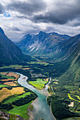 View over the mountainous scenery around Andalsnes, More og Romsdal, Norway, Scandinavia, Europe