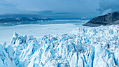 Aerial of the Eqi glacier, Western Greenland, Denmark, Polar Regions