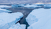 Luftaufnahme des Ilulissat-Eisfjords,UNESCO-Welterbestätte,Westgrönland,Dänemark,Polarregionen