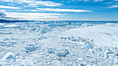 Aerial of the Ilulissat Icefjord, UNESCO World Heritage Site, Western Greenland, Denmark, Polar Regions