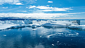 Luftaufnahme des Ilulissat-Eisfjords,UNESCO-Welterbestätte,Westgrönland,Dänemark,Polarregionen