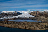 Aerial of Axel Heiberg island, Nunavut, Canadian Arctic, Canada, North America