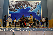 Inuit children performing music, Grise Fjord, most northern community in America, Nunavut, Canadian Arctic, Canada, North America