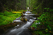 The Magic Waterfall in summertime, Canmore, Alberta, Canadian Rockies, Canada, North America